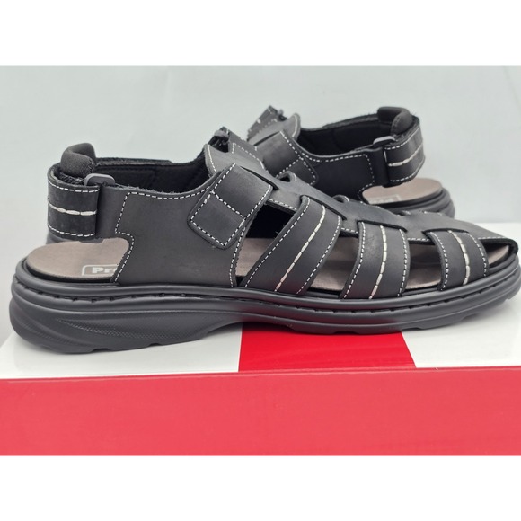 Propet Hunter Men's Leather Adjustable Fishin Fisherman Sandals | Size 8.5 Black - Picture 7 of 13